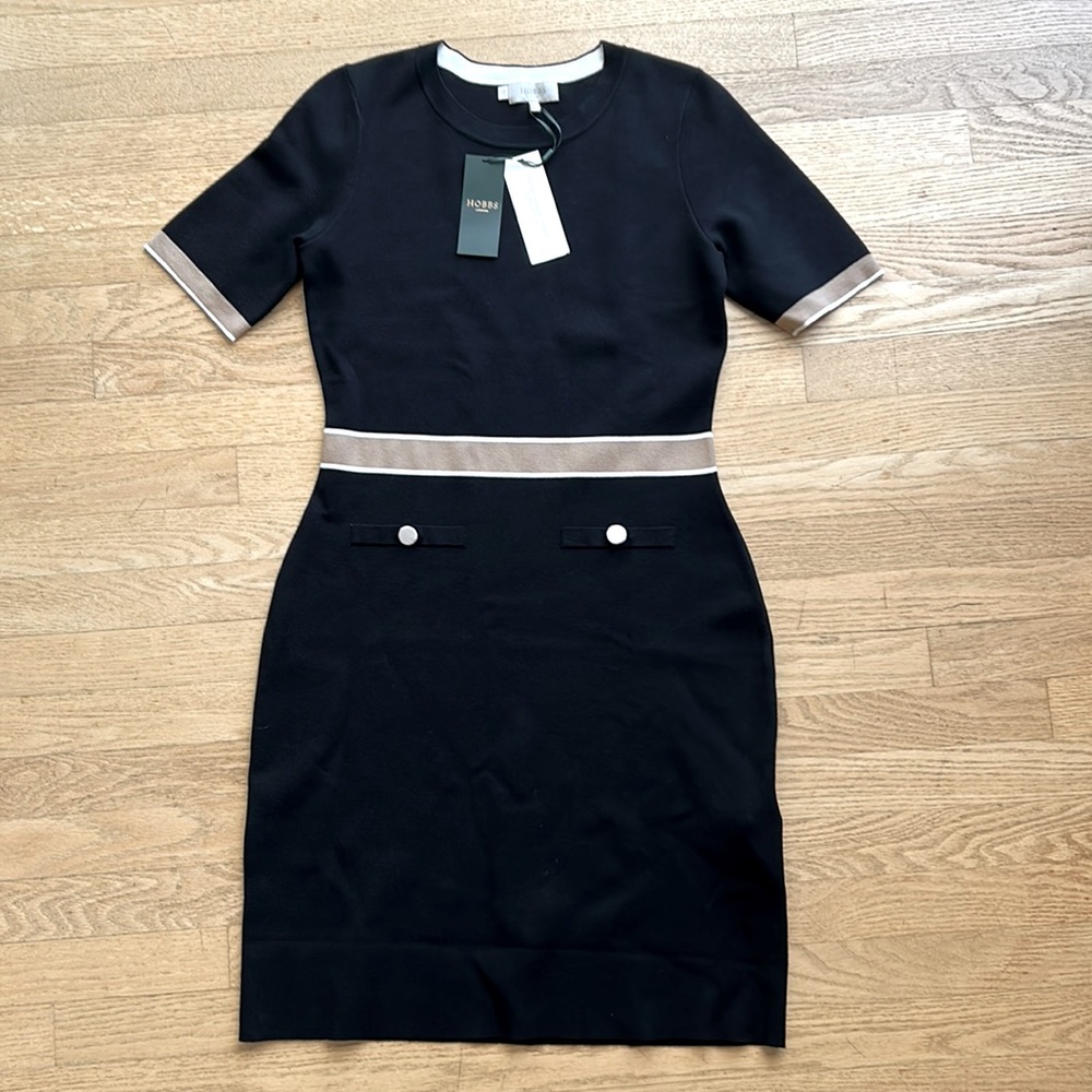 NWT Black knitted dress by HOBBS LONDON never worn perfect condition USA size 8